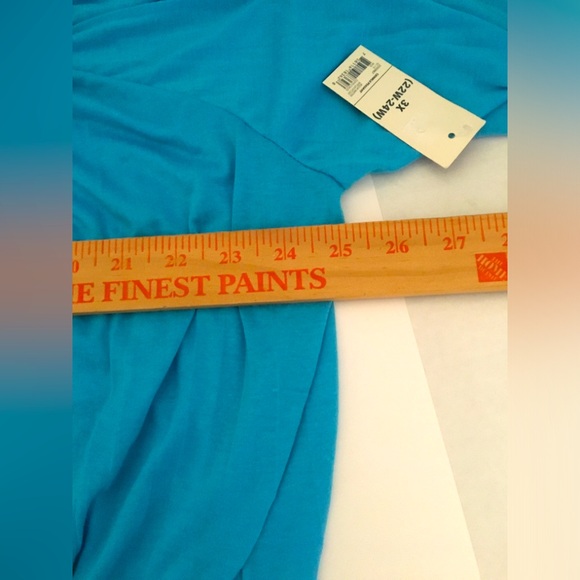 Women’s Faded Glory Turquoise Crinkle Peasant Blouse 3x (22-24) - Picture 5 of 6